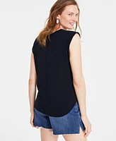 On 34th Women's Scoop-Neck Rolled-Sleeve T-Shirt, Created for Macy's