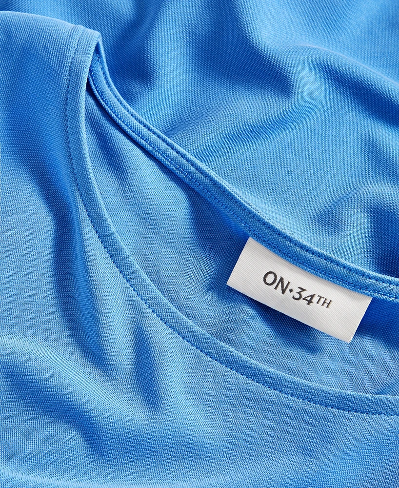 On 34th Women's Knit Side-Tie T-Shirt, Created for Macy's