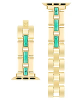 Anne Klein Women's Gold-Tone Bracelet with Genuine Turquoise designed for 42/44/45/Ultra/Ultra 2 Apple Watch - Gold