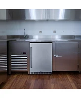 Newair 24" 5.3 Cu. Ft. Commercial Stainless Steel Built-in Beverage Refrigerator, Steel Interior, Weatherproof and Outdoor Rated