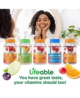 Lifeable Biotin 10,000 mcg Gummies - Hair And Nail Growth - Great Tasting Natural Flavor, Dietary Supplement Vitamins - 60 Gummies