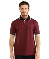 Men's Classic-Fit Cotton-Blend Pique Polo Shirt with Contrast Collar