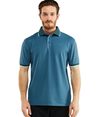 Mio Marino Men's Classic-Fit Cotton-Blend Pique Polo Shirt with Contrast Collar