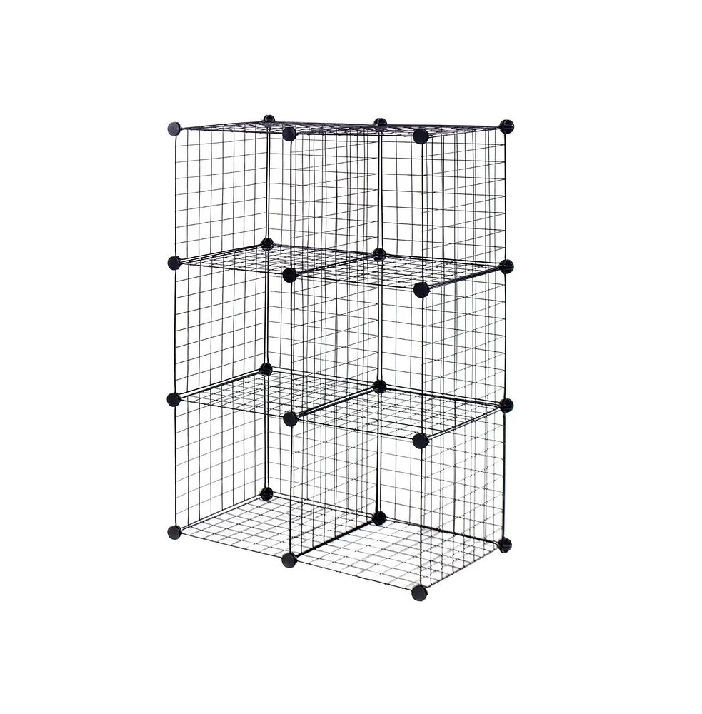 Slickblue Diy 6 Metal Wire Free Standing Modular Storage Cubes