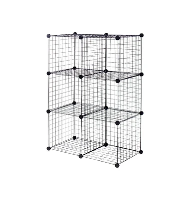 Slickblue Diy 6 Metal Wire Free Standing Modular Storage Cubes