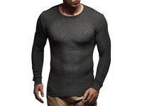 Leif Nelson Men's Sweater Pullover Hoodie Basic Crew Neck Sweatshirt Longsleeve Slim Fit