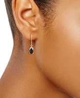 Onyx & Diamond Accent Leverback Drop Earrings in 14k Gold