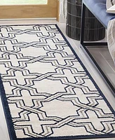 Safavieh Amherst AMT413 Ivory and Navy 2'3" x 7' Runner Area Rug