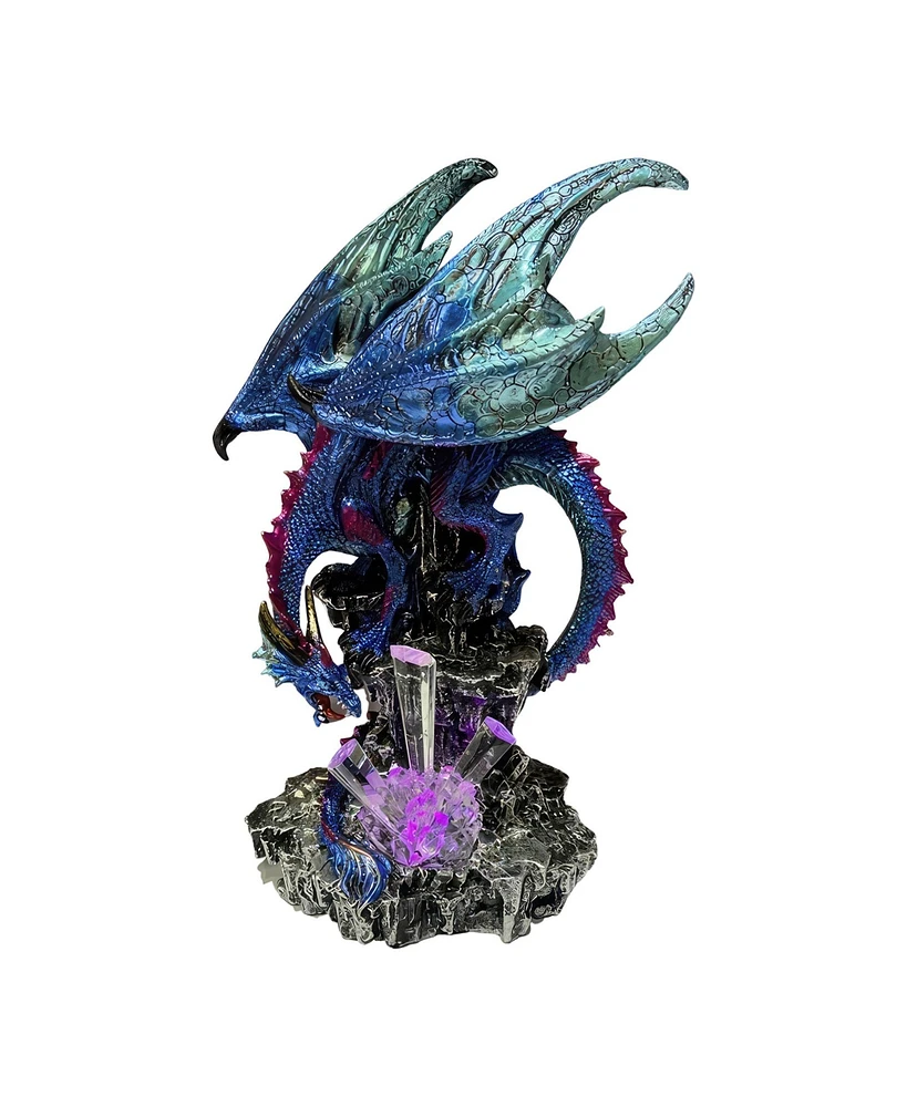 Fc Design 12.25"H Blue Dragon with Led Icicle Figurine Decoration Home Decor Perfect Gift for House Warming, Holidays and Birthdays