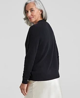 Charter Club Women's Cashmere Bow-Embellished Crewneck Sweater, Created for Macy's