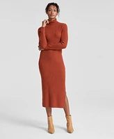 Charter Club Women's 100% Cashmere Turtleneck Midi Sweater Dress, Regular & Petites, Created for Macy's