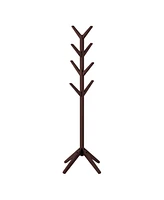 Lavish Home 80-entryf-4 Modern Freestanding Wooden Coat Rack, Espresso Brown