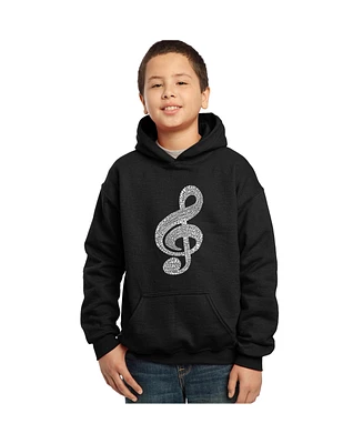 La Pop Art Boys Word Art Hooded Sweatshirt - Music Note