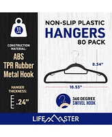 Lifemaster 50 Pcs. of Dry Wet Clothes Hangers for - Heavy Duty Coat Hanger Set with 360° Swivel Hook