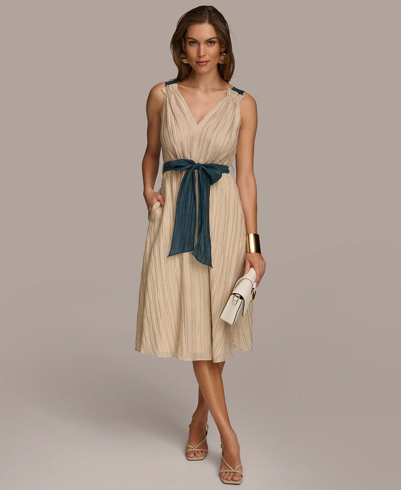 Donna Karan Women's Belted A-Line Dress