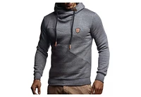 Leif Nelson Men's BodyFit Hooded Sweater | Modern Stylish Longsleeve Pullover Sweater | Anthracite | S-Size