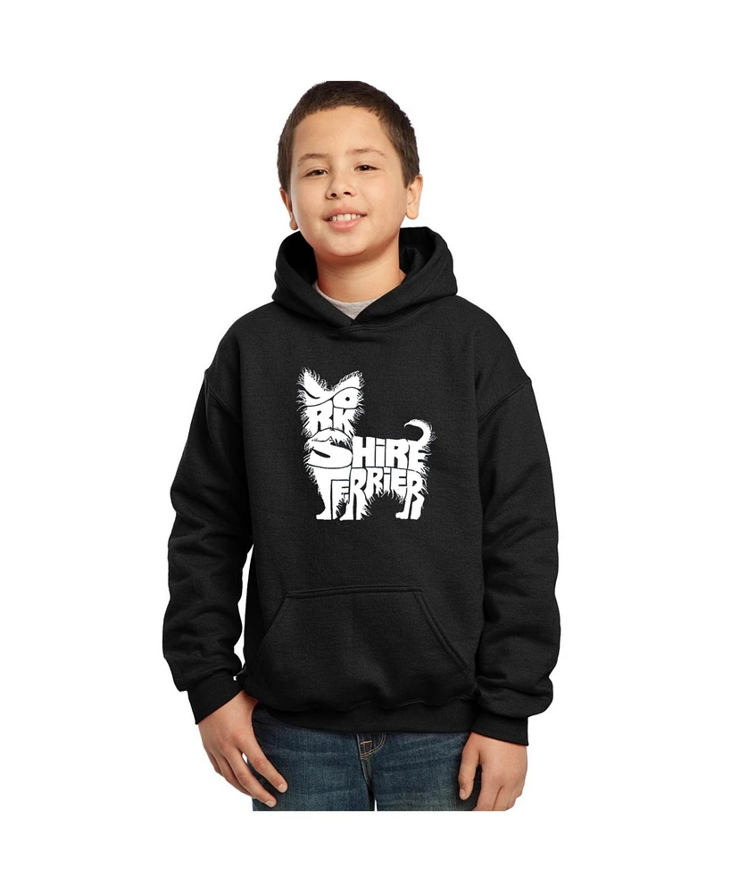 La Pop Art Boys Word Hooded Sweatshirt - Yorkie