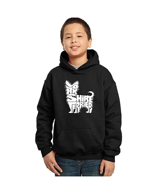 La Pop Art Boys Word Art Hooded Sweatshirt - Yorkie