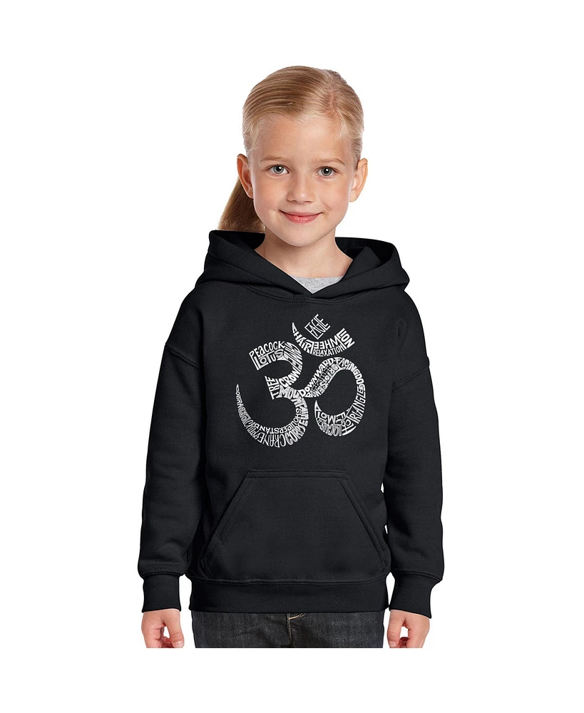 La Pop Art Girls Word Hooded Sweatshirt - Poses Om