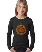 La Pop Art Girls Word Long Sleeve - Pumpkin