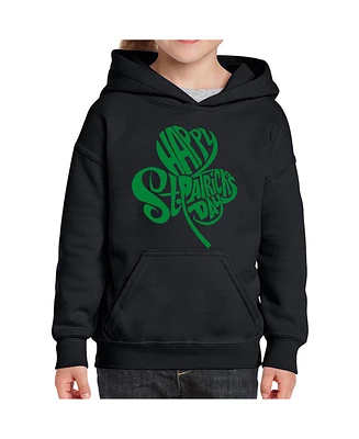 La Pop Art Girls Word Hooded Sweatshirt - St. Patrick's Day Shamrock