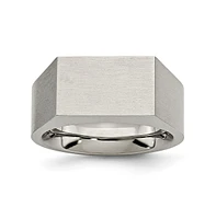 Chisel Titanium Brushed and Polished Signet Ring