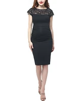 kimi + kai Maternity Lace Trim Bodycon Dress