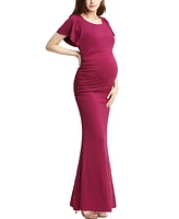 kimi + kai Maternity Abigail Off Shoulder Maxi Dress