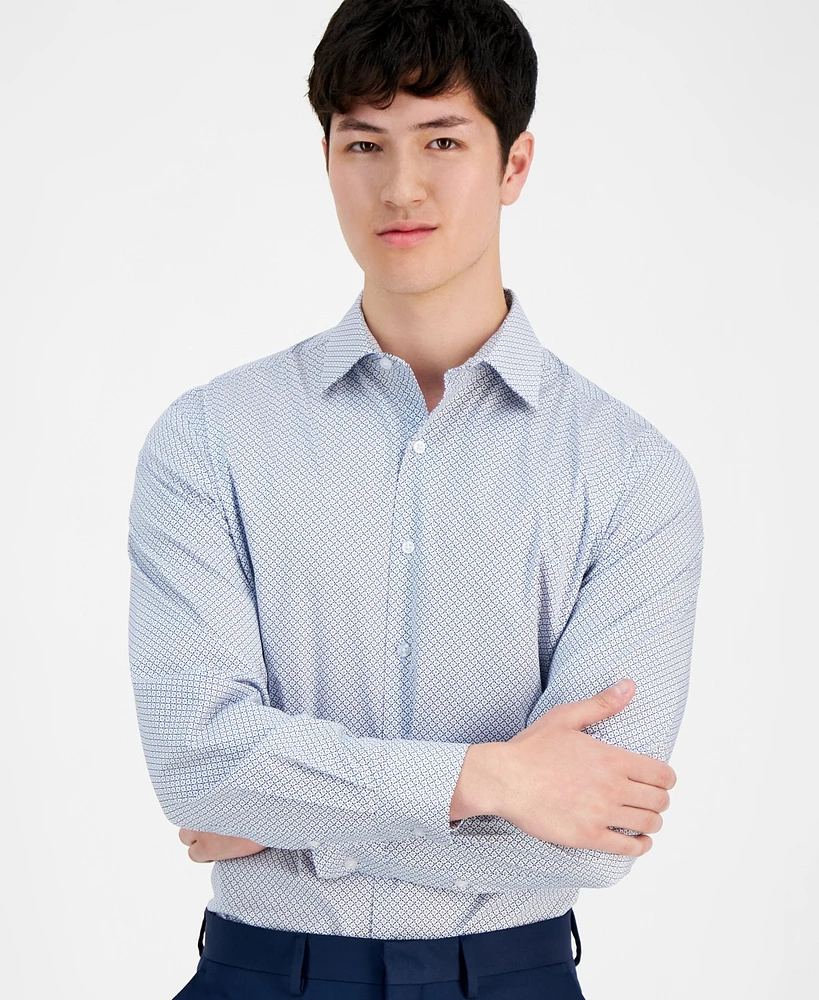 Alfani Men's Regular-Fit 4-Way Stretch Micro-Dot Dress Shirt