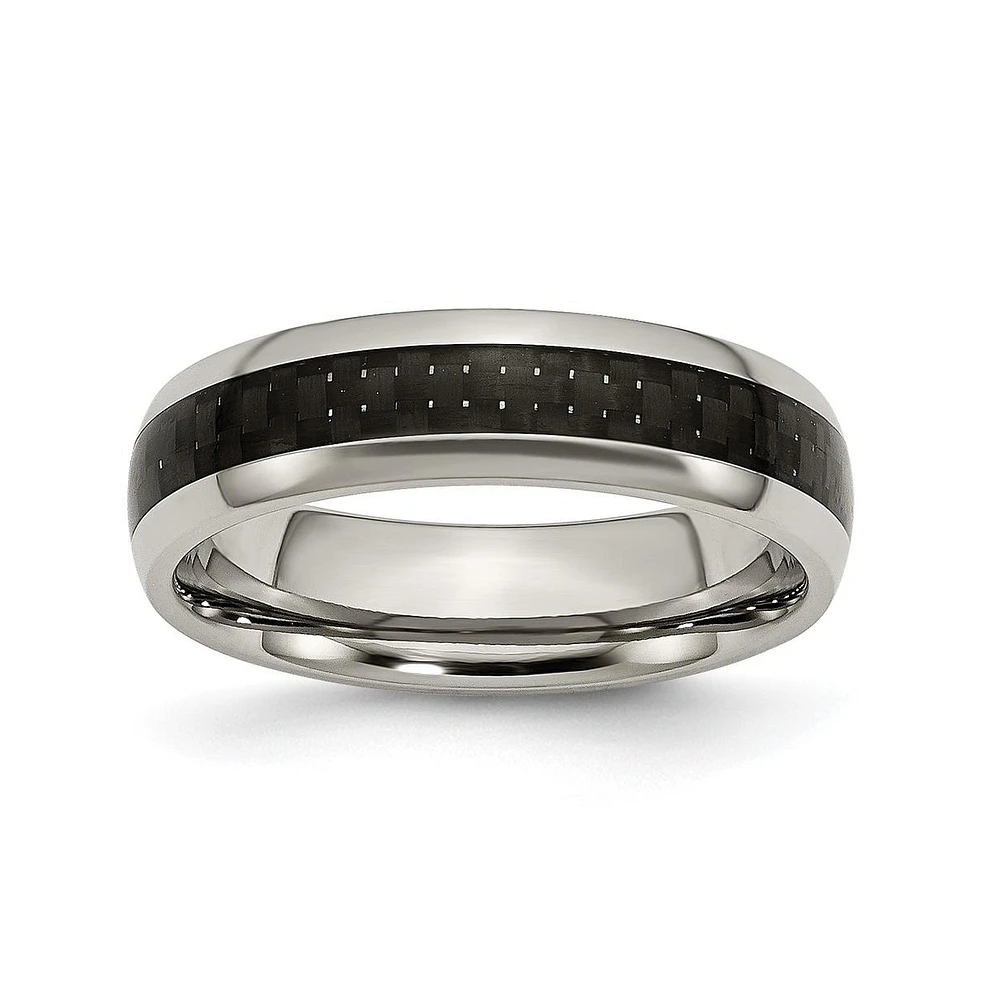 Chisel Titanium Carbon Fiber Inlay Wedding Band Ring