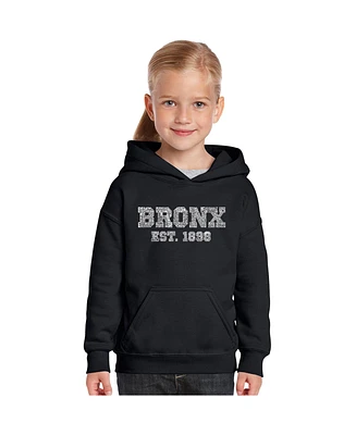 La Pop Art Girls Word Hooded Sweatshirt - Popular Neighborhoods Bronx, Ny