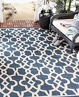 Safavieh Courtyard CY6071 Navy and Beige 5'3" x 7'7" Sisal Weave Outdoor Area Rug