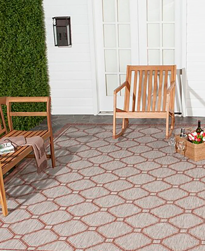 Safavieh Courtyard CY8474 Red and Beige 2' x 3'7" Sisal Weave Outdoor Area Rug