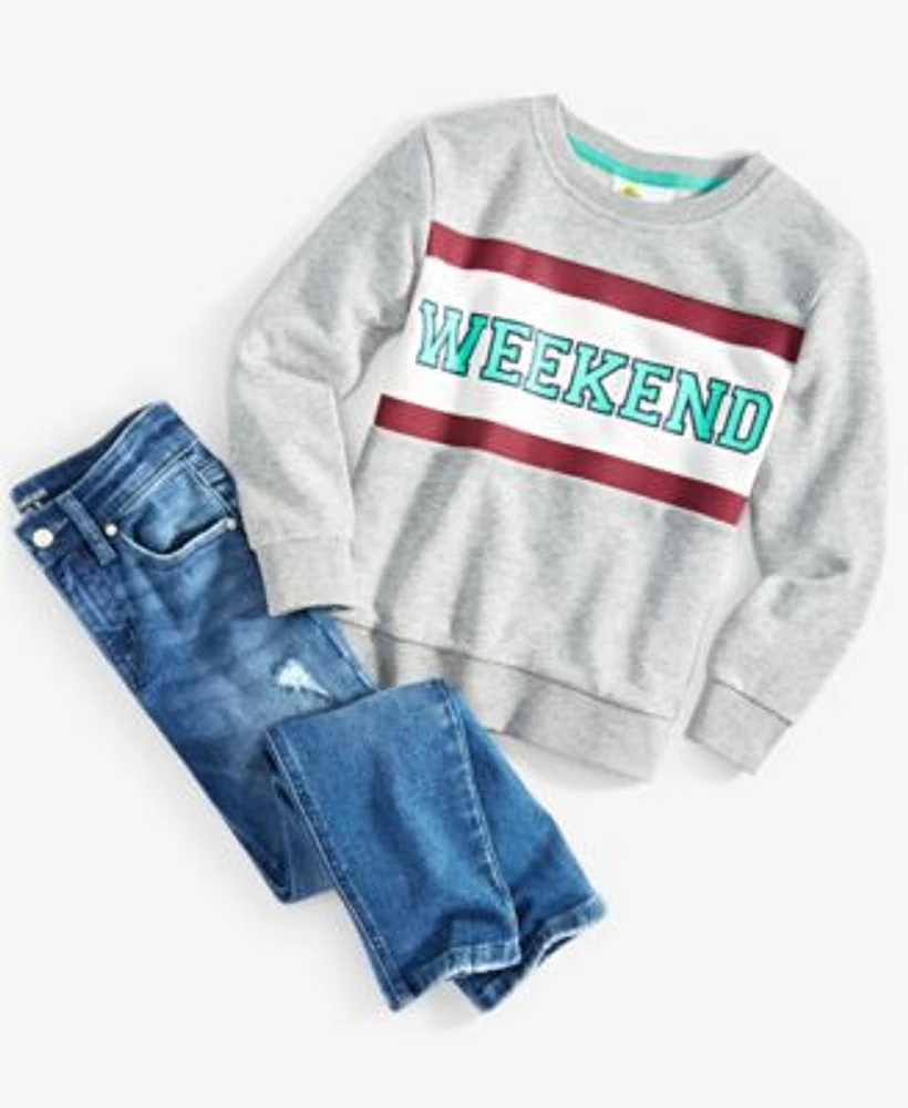 Epic Threads Big Boys Weekend Graphic Sweatshirt Slim Fit Lexington Jeans Created For Macys