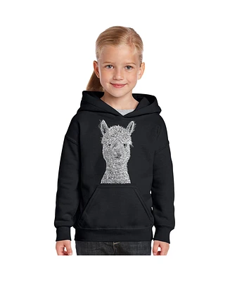 La Pop Art Girls Word Hooded Sweatshirt - Alpaca