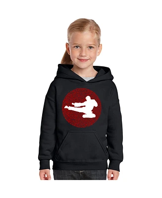 La Pop Art Girls Word Art Hooded Sweatshirt -Types of Martial Arts