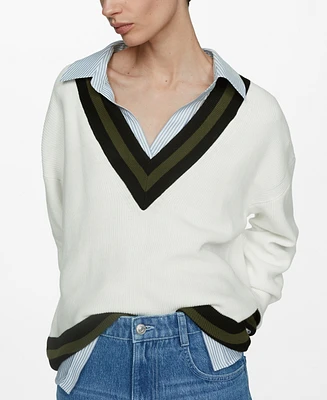 Mango Women's Contrast Trim Sweater