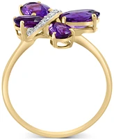 Effy Amethyst (1-3/4 ct. t.w.) & Diamond Accent Butterfly Ring in 14k Gold