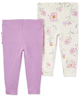 Carter's Baby Girls 2 Pack Floral Pull On Pants