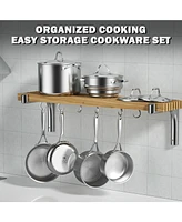 Cooks Standard Stainless Steel Kitchen Cookware Sets 10-Piece, Multi-Ply Full Clad Pots and Pans Cooking Set with Stay