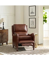 Leather Pushback Recliner chair with Adjustable Backrest for Livingroom