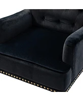 Velvet Tufted Upholstered Single Sofa Chair for Living Room Bedroom