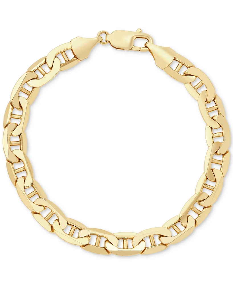 Italian Gold Men's Polished Mariner Link Chain Bracelet in 14k Gold