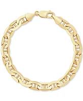 Italian Gold Men's Polished Mariner Link Chain Bracelet in 14k Gold