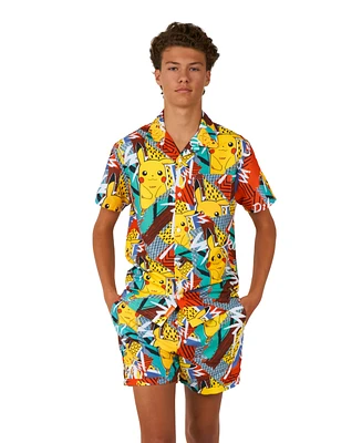 OppoSuits Big Boys 2 Pc Summer Pikachu Shirt and Shorts Set