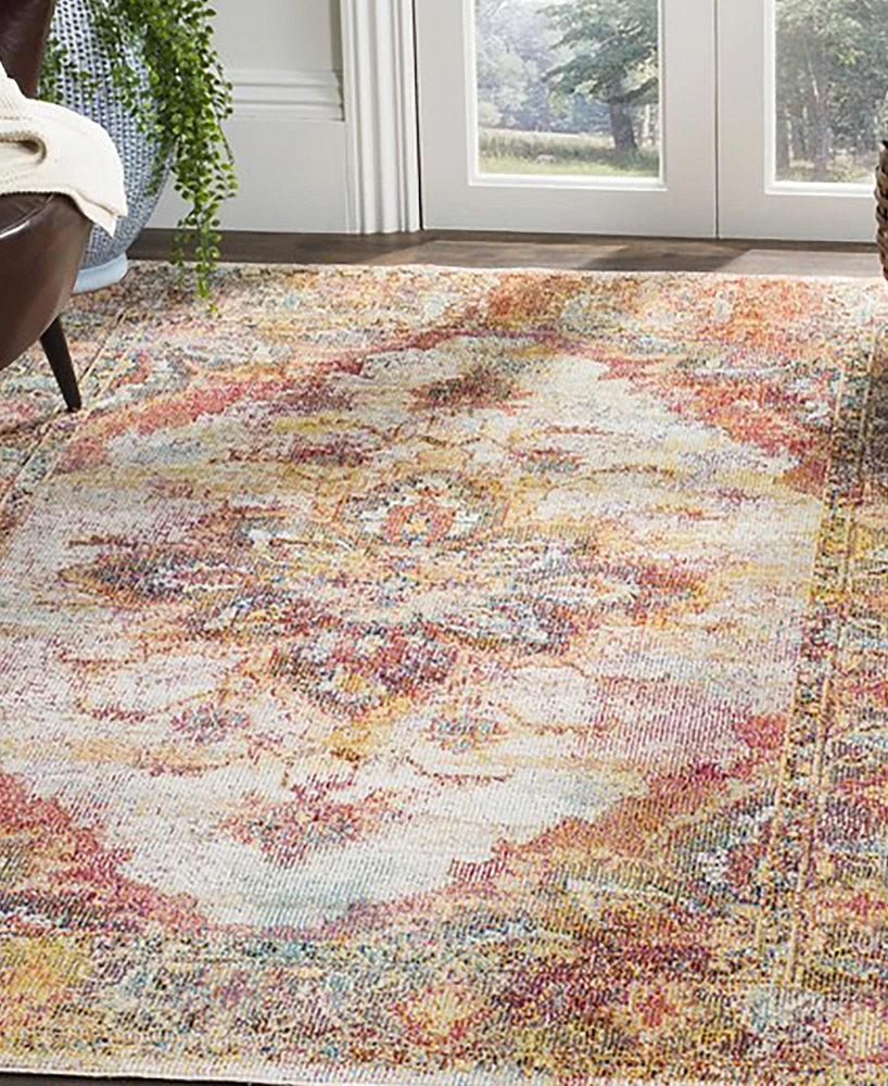 Safavieh Crystal CRS508 Cream and Rose 6'7" x 9'2" Area Rug