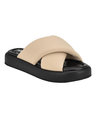 Calvin Klein Women's Evey Criss-Cross Slip-On Sandals