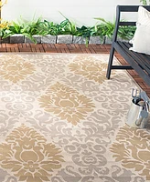 Safavieh Courtyard CY7133 Beige and Dark Beige 6'7" x 9'6" Sisal Weave Outdoor Area Rug