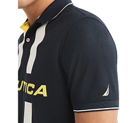 Nautica Men's Navtech Classic-Fit Colorblocked Logo-Print Performance Polo Shirt