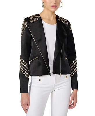 Karl Lagerfeld Paris Women's Studded Zipper Jacket